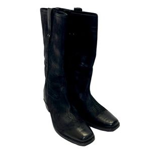 NWOB Vintage Foundry Western Style Boots Square Toe Leather Black Sz 10